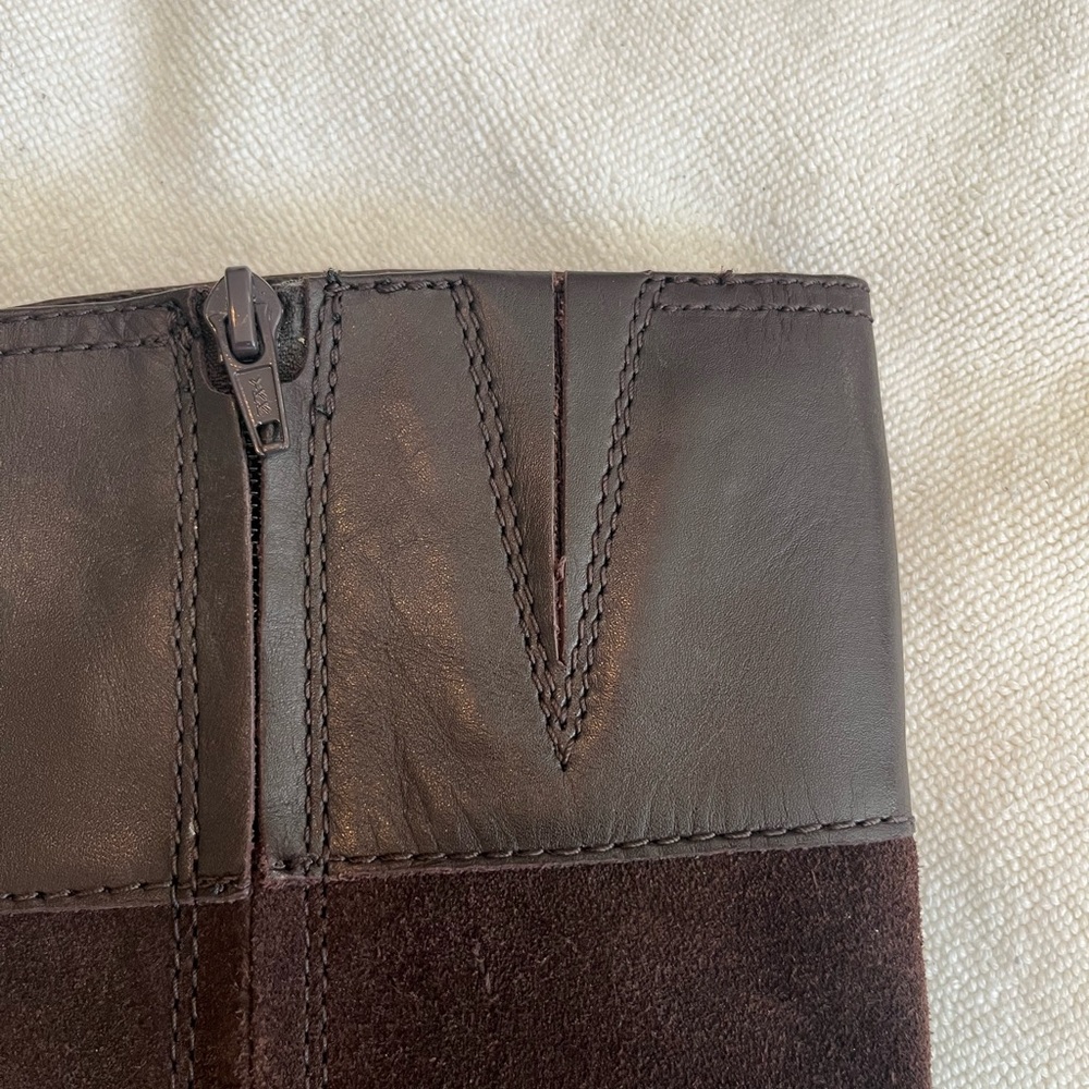 Leather/suede brown tall boots - Picture 8 of 8